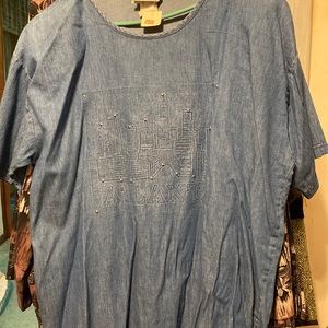 Vintage Ladies Fashion matching jean top and legging set bought back in the 90